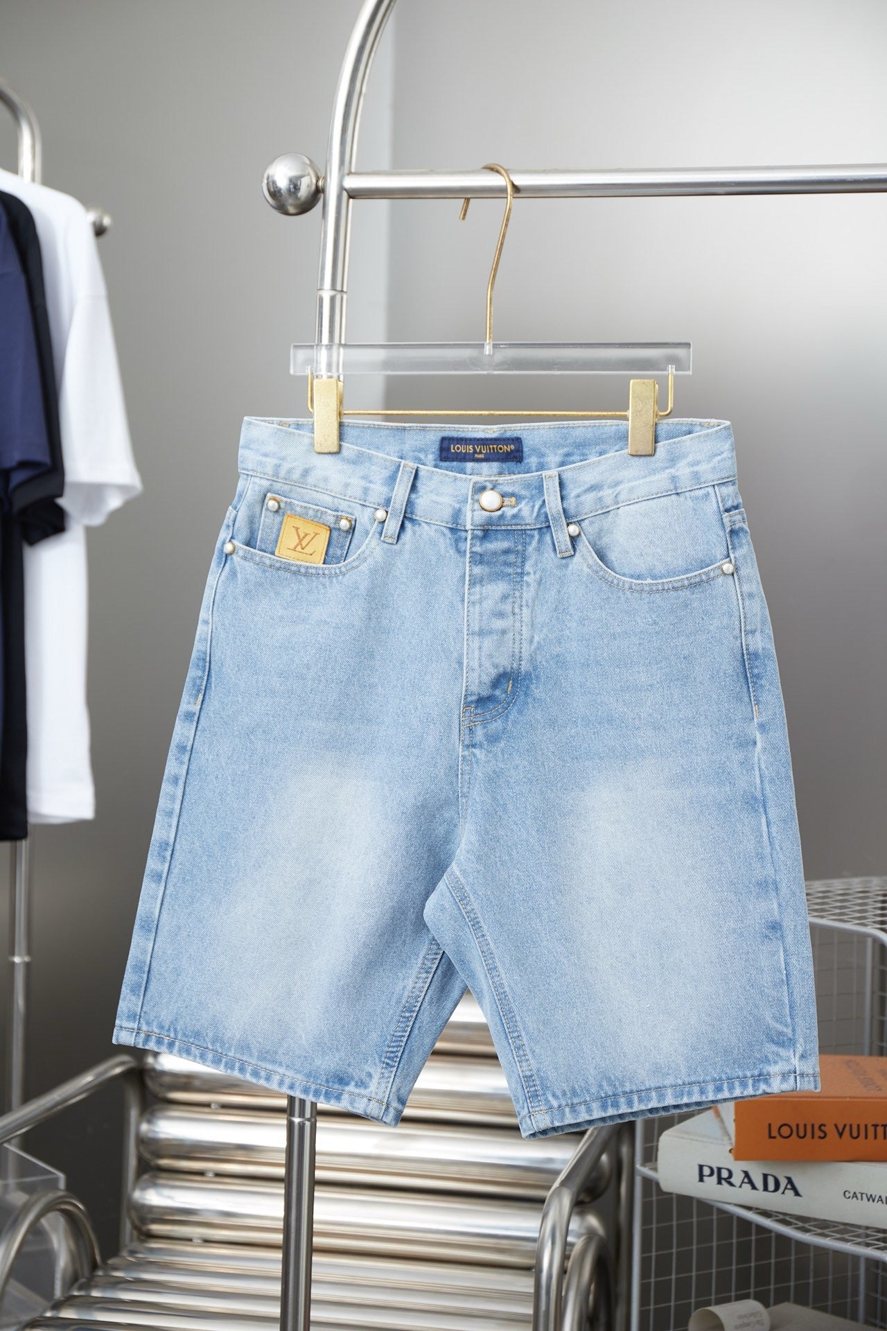 Pocket Letter Embroidered Denim Shirt