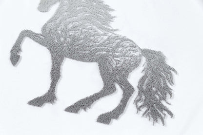 Delicate Horse Embroidery T Shirt