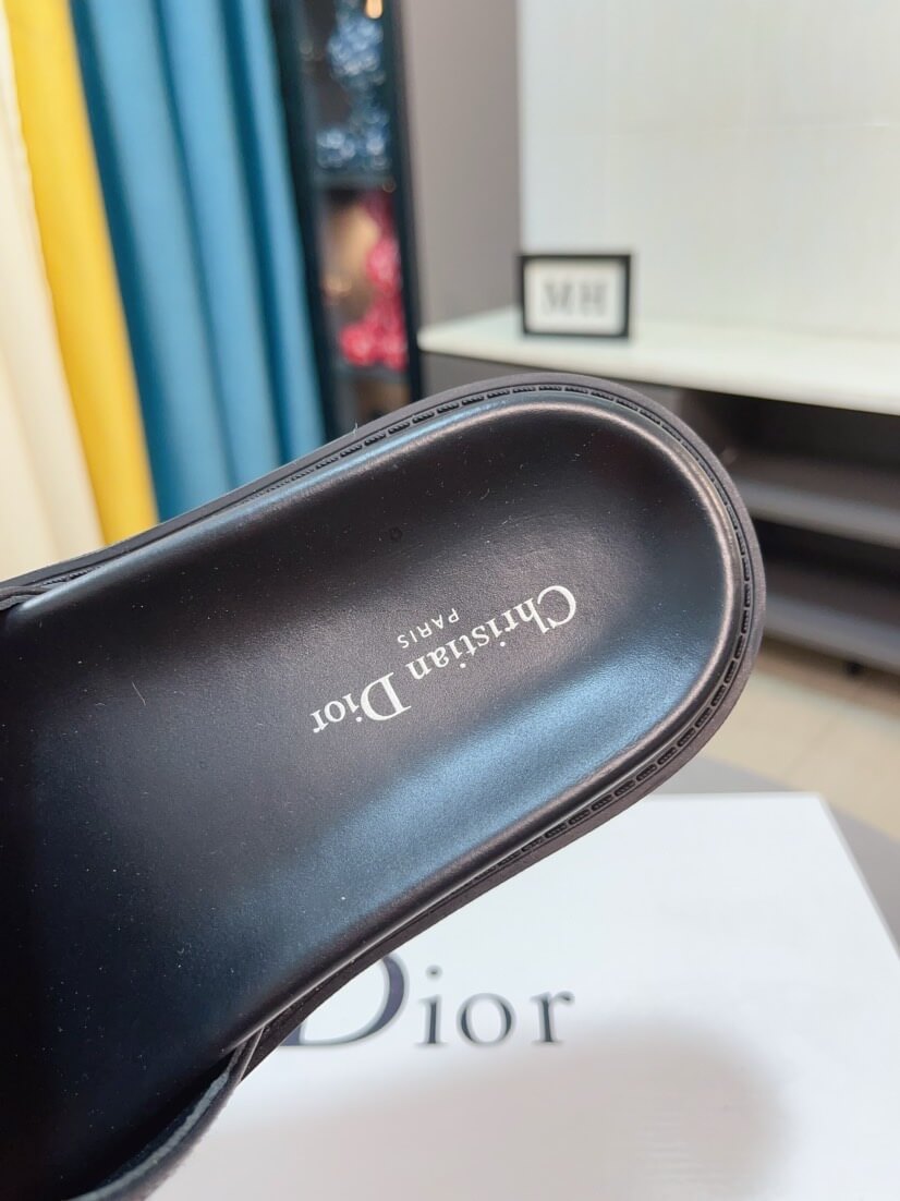 Jacquard Leather Slippers