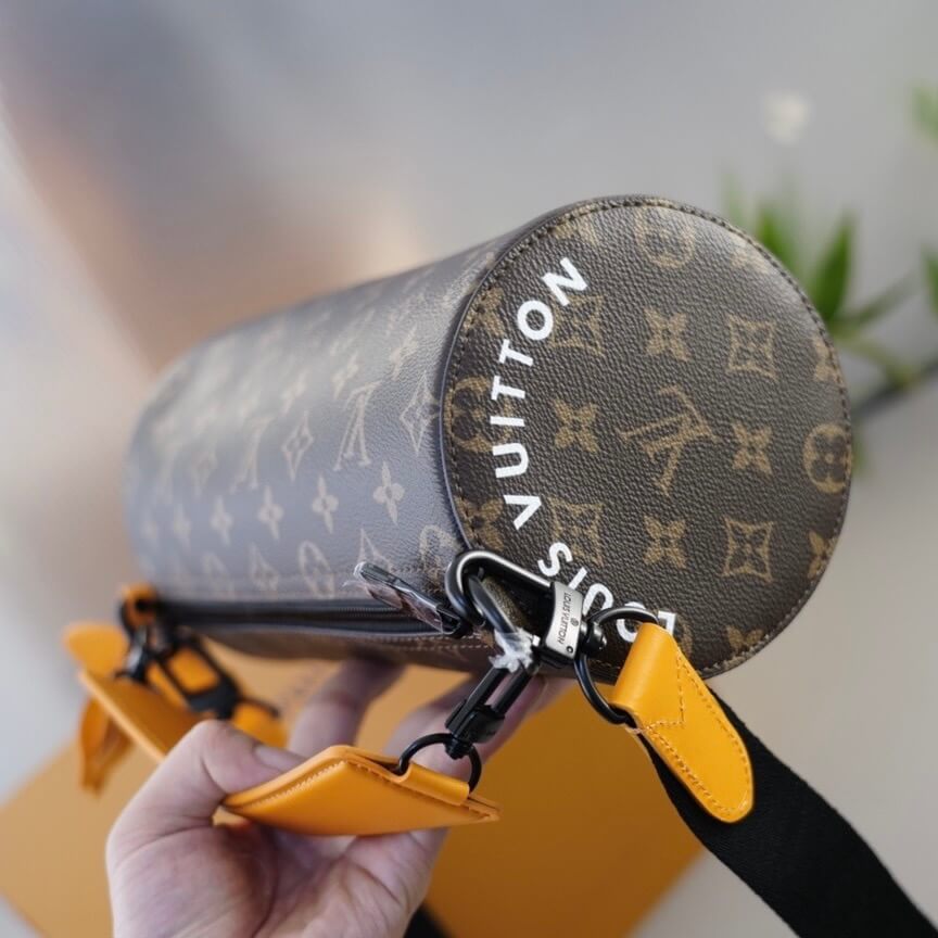 Fashion Monogram Print Cylindrical Crossbody Shoulder Bag