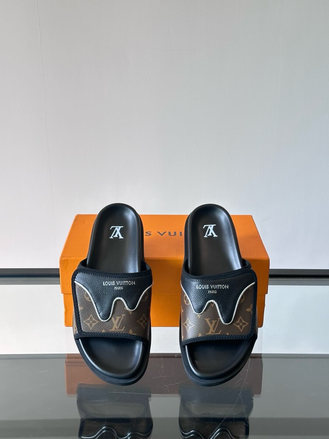 Cowhide Velcro Slippers