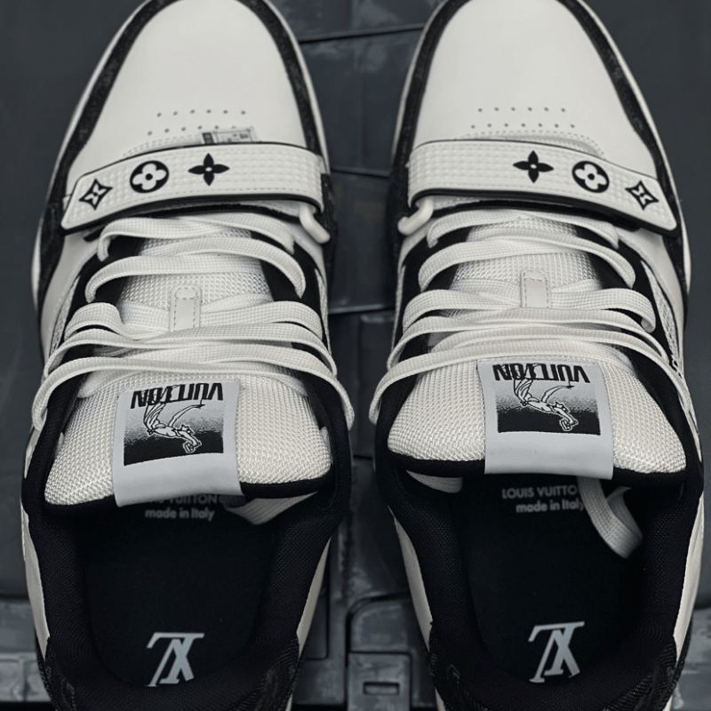 Leather classic print sneakers