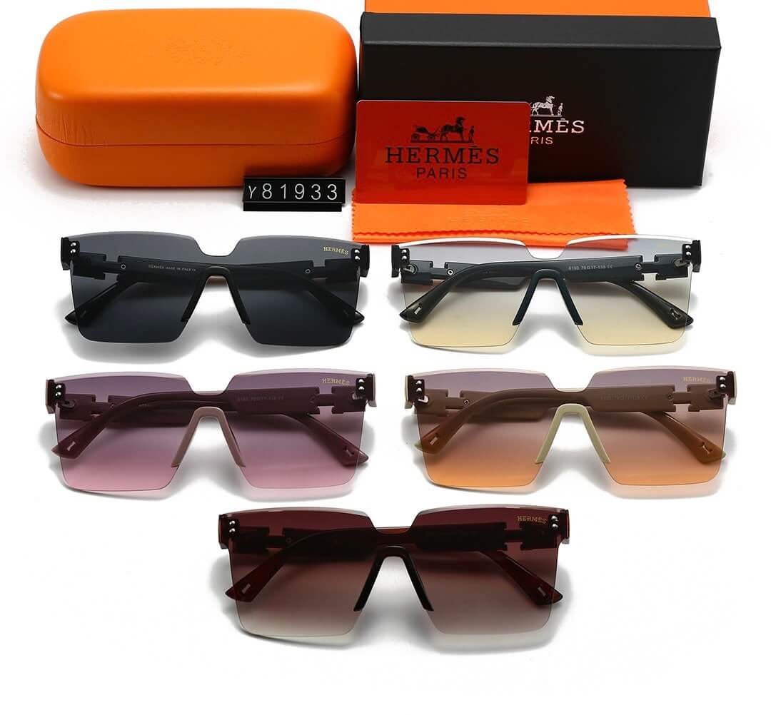 Fashion Casual Style Frameless Glitter Temple Sunglasses