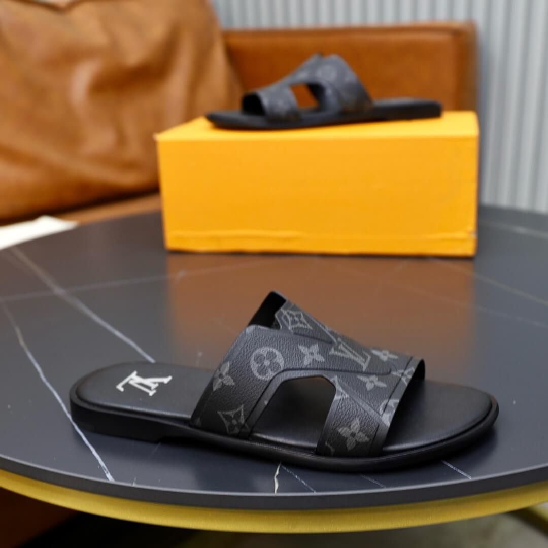 Black Full Print Pattern Slippers