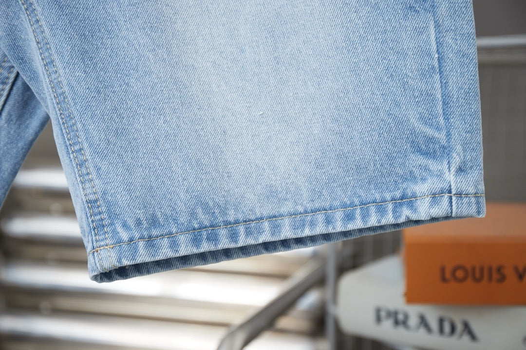 Pocket Letter Embroidered Denim Shirt