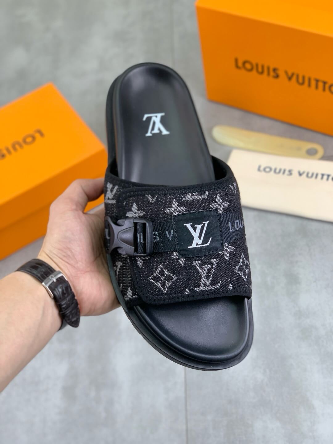 Button-Print Slippers