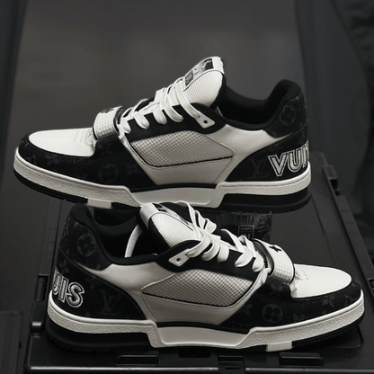 Leather classic print sneakers