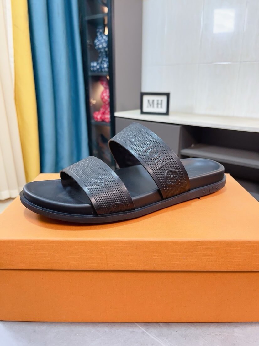 Black 3D Letters Slippers