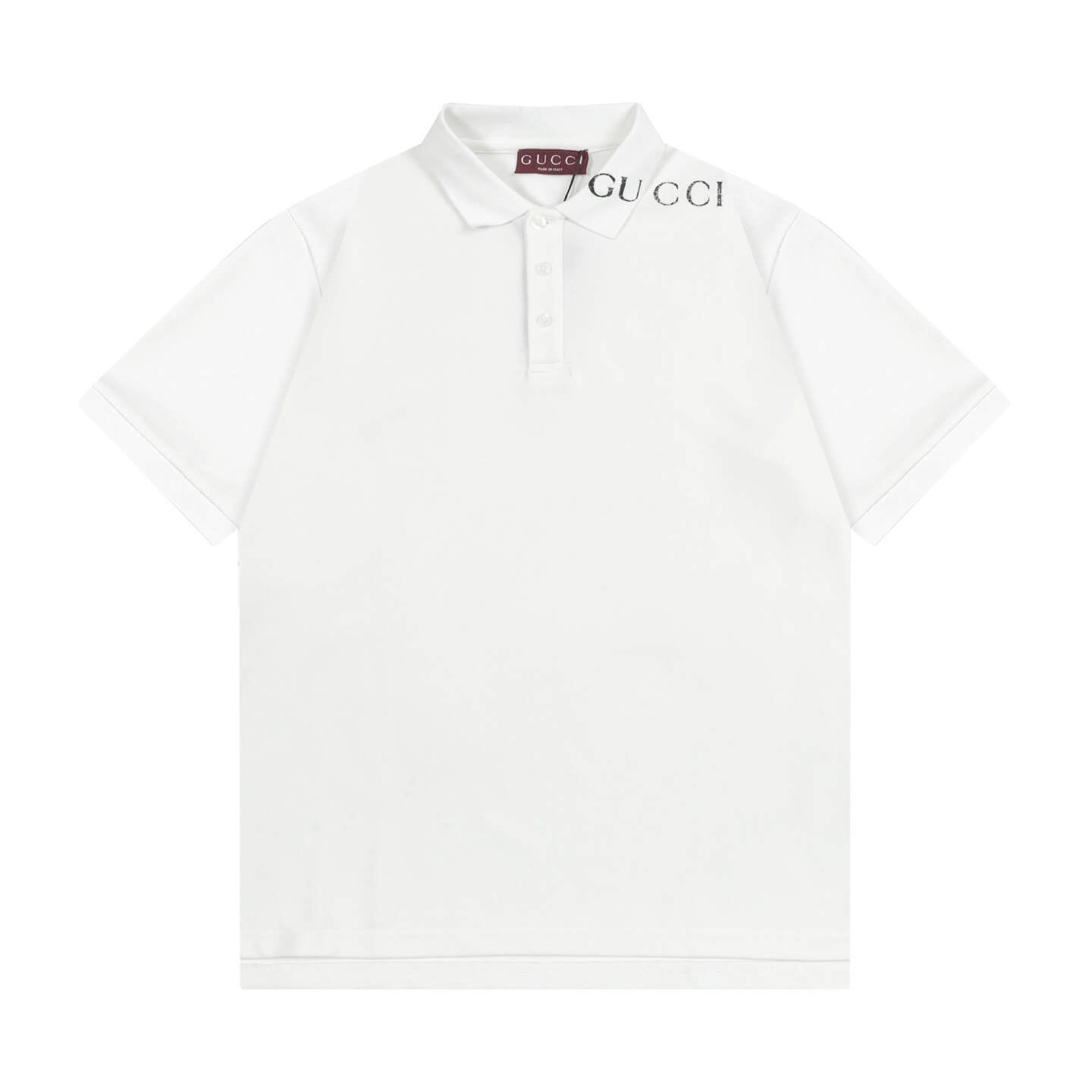 Letter Print with Contrast Collar Polo Shirt