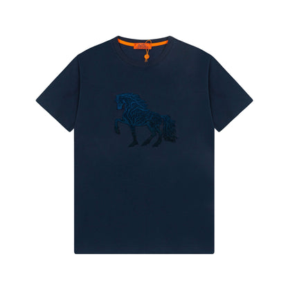 Delicate Horse Embroidery T Shirt