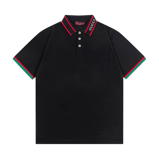 Two-Tone Stripes Polo T Shirt