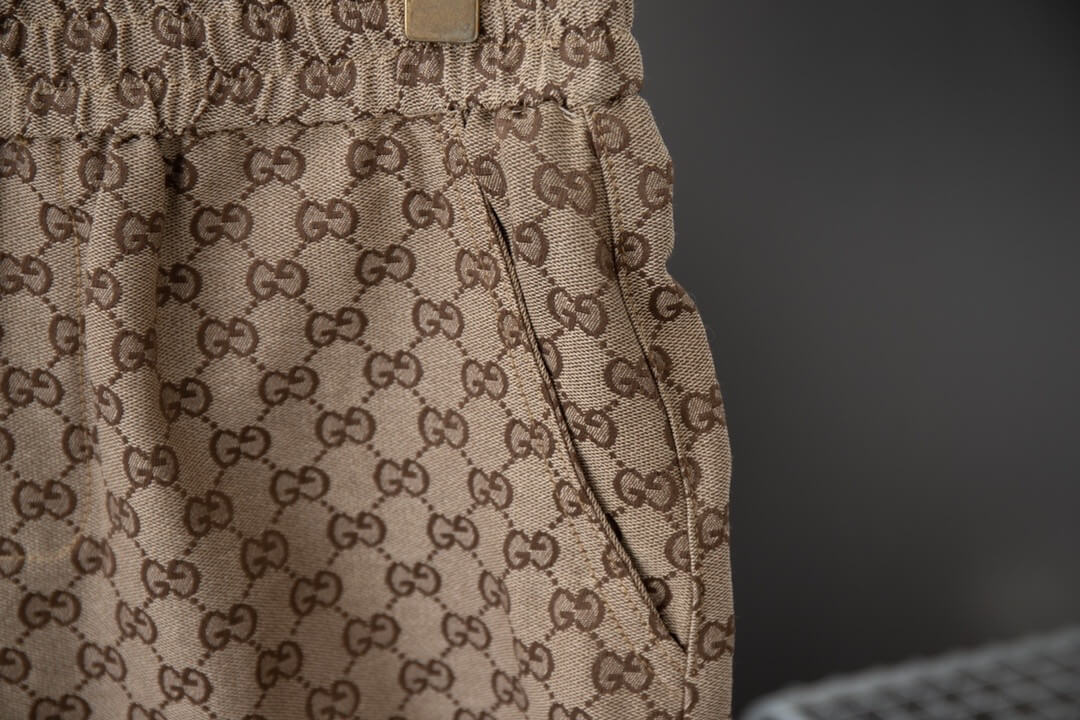 Brown All-Over Print Shorts