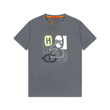 Leather Patch Embroidery T-Shirt