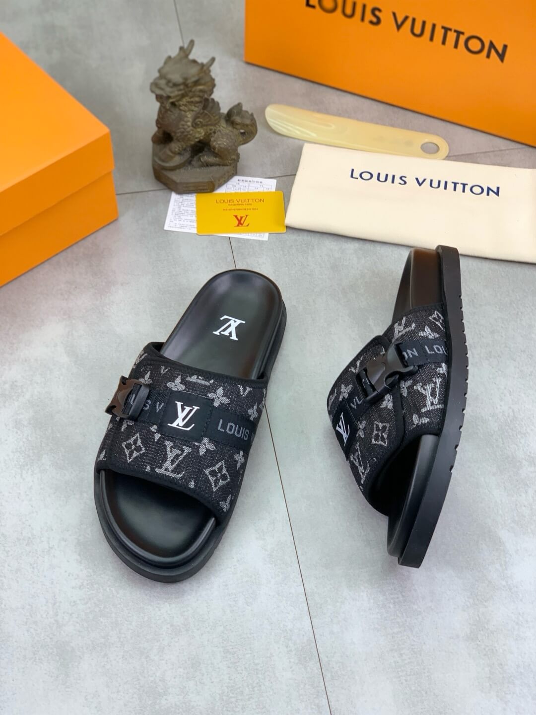 Button-Print Slippers