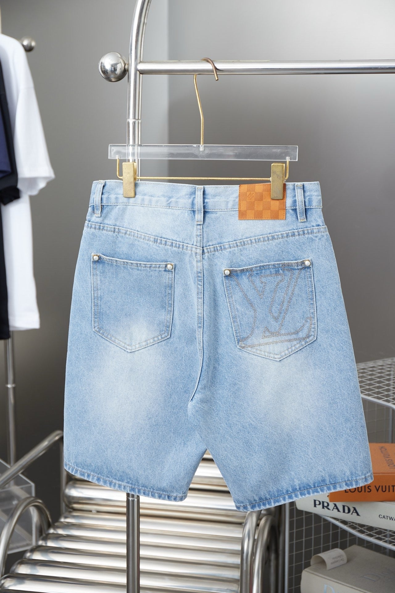Pocket Letter Embroidered Denim Shirt