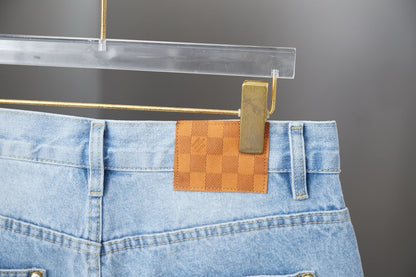 Pocket Letter Embroidered Denim Shirt