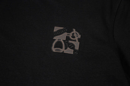 Embroidered Leather Patch T-Shirt