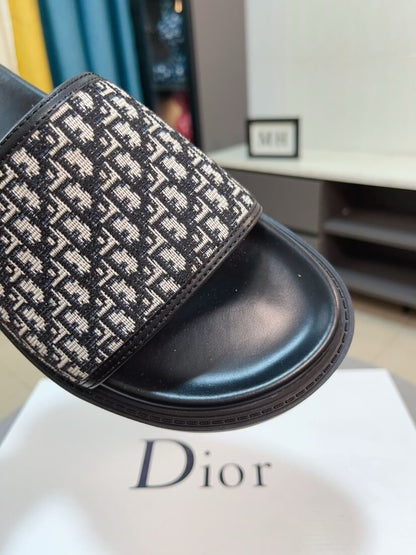 Jacquard Leather Slippers