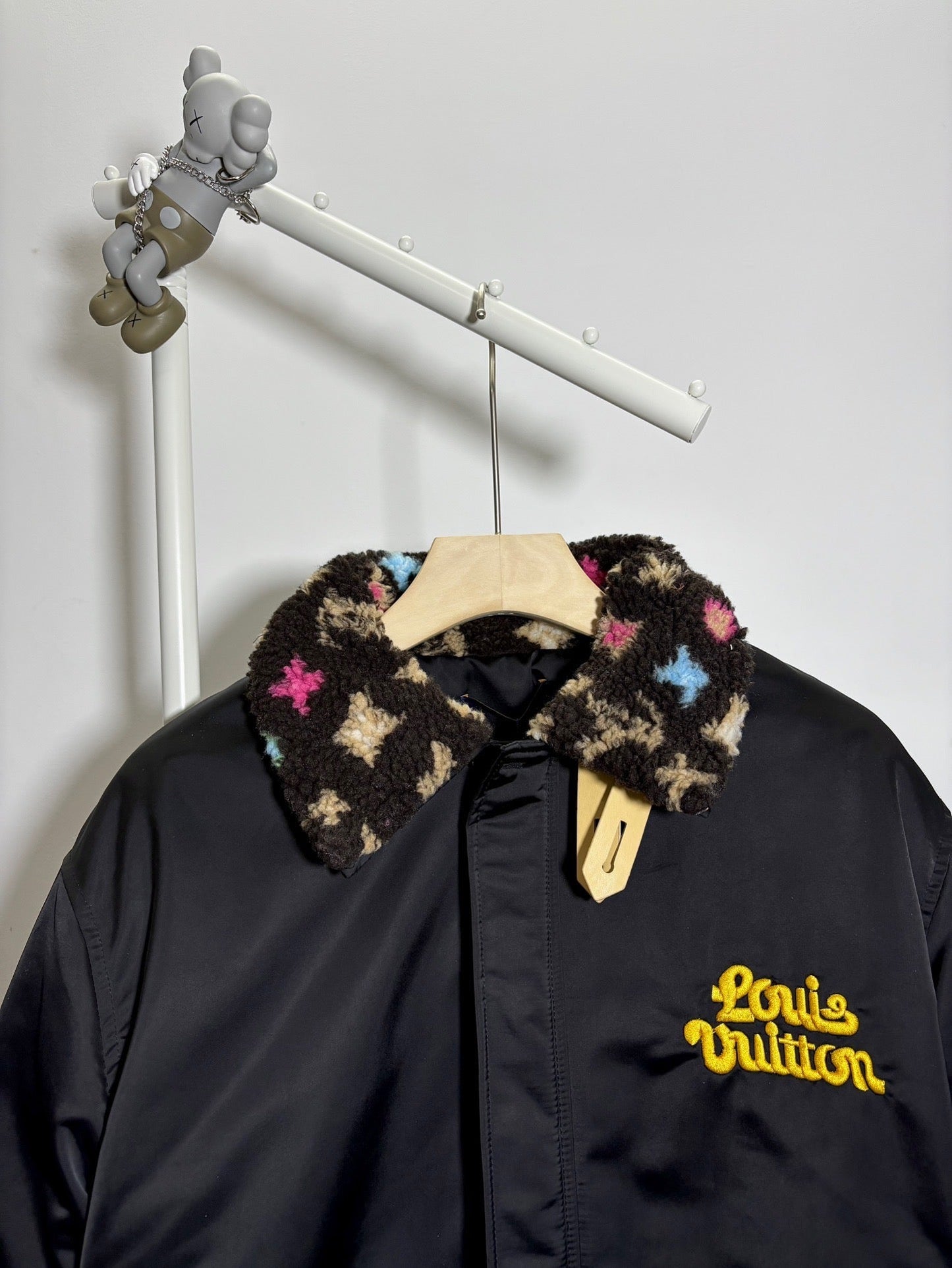 Fur-collar fleece-lined jacket