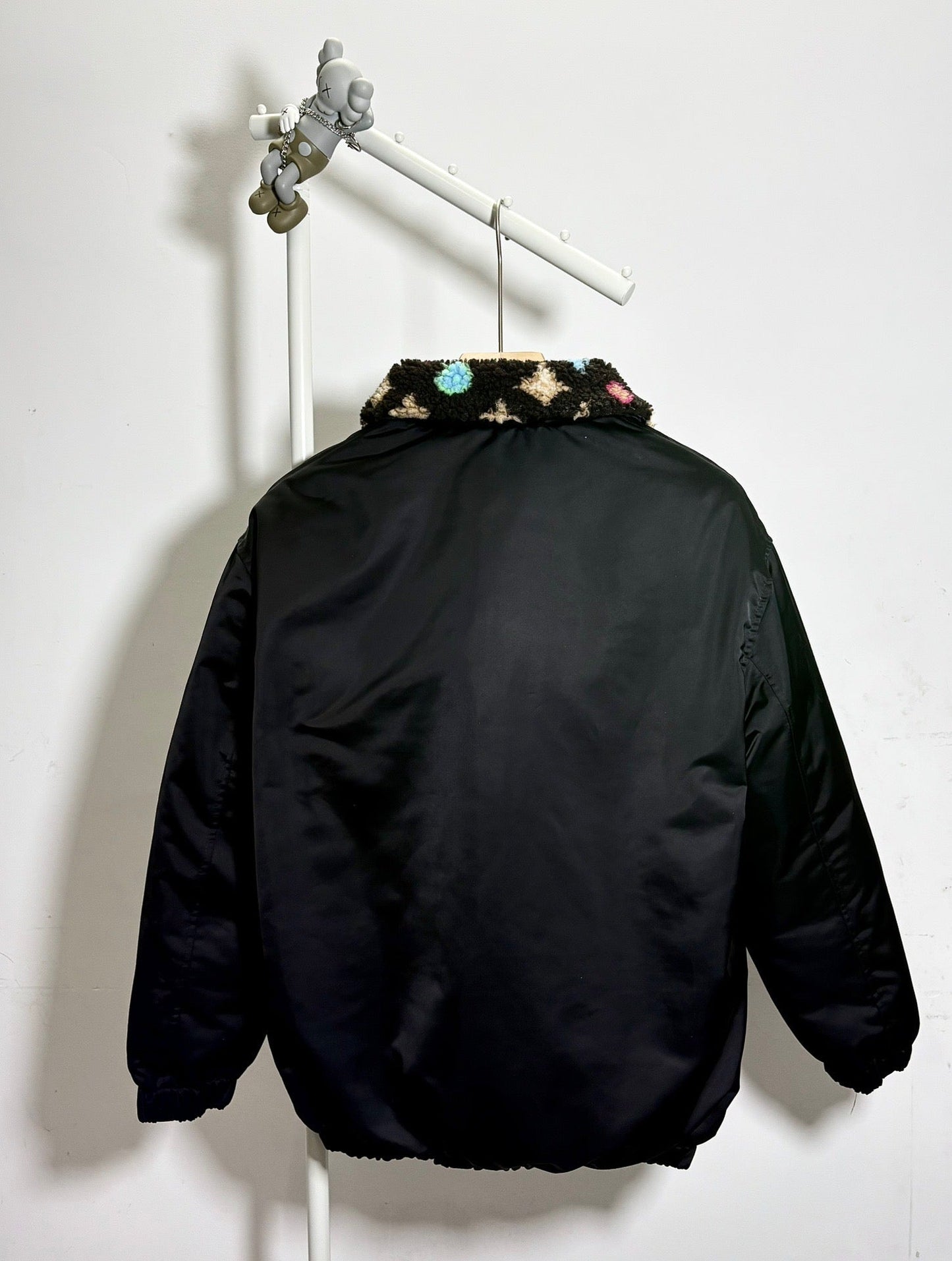 Fur-collar fleece-lined jacket