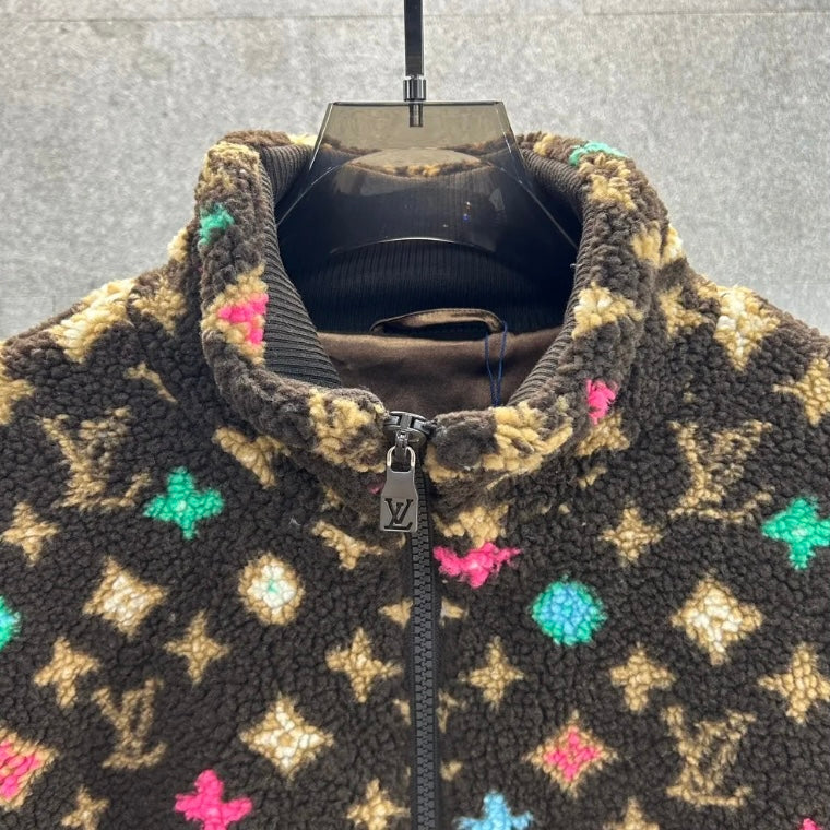 All-Over Print Shearling Jacket