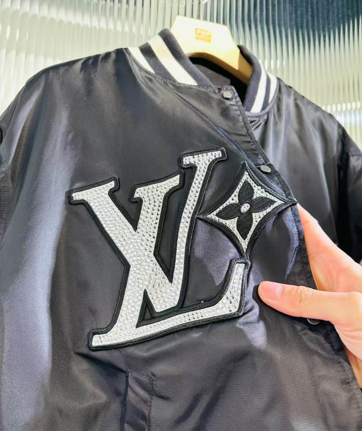 Fashionable Rhinestone Baseball Jacket