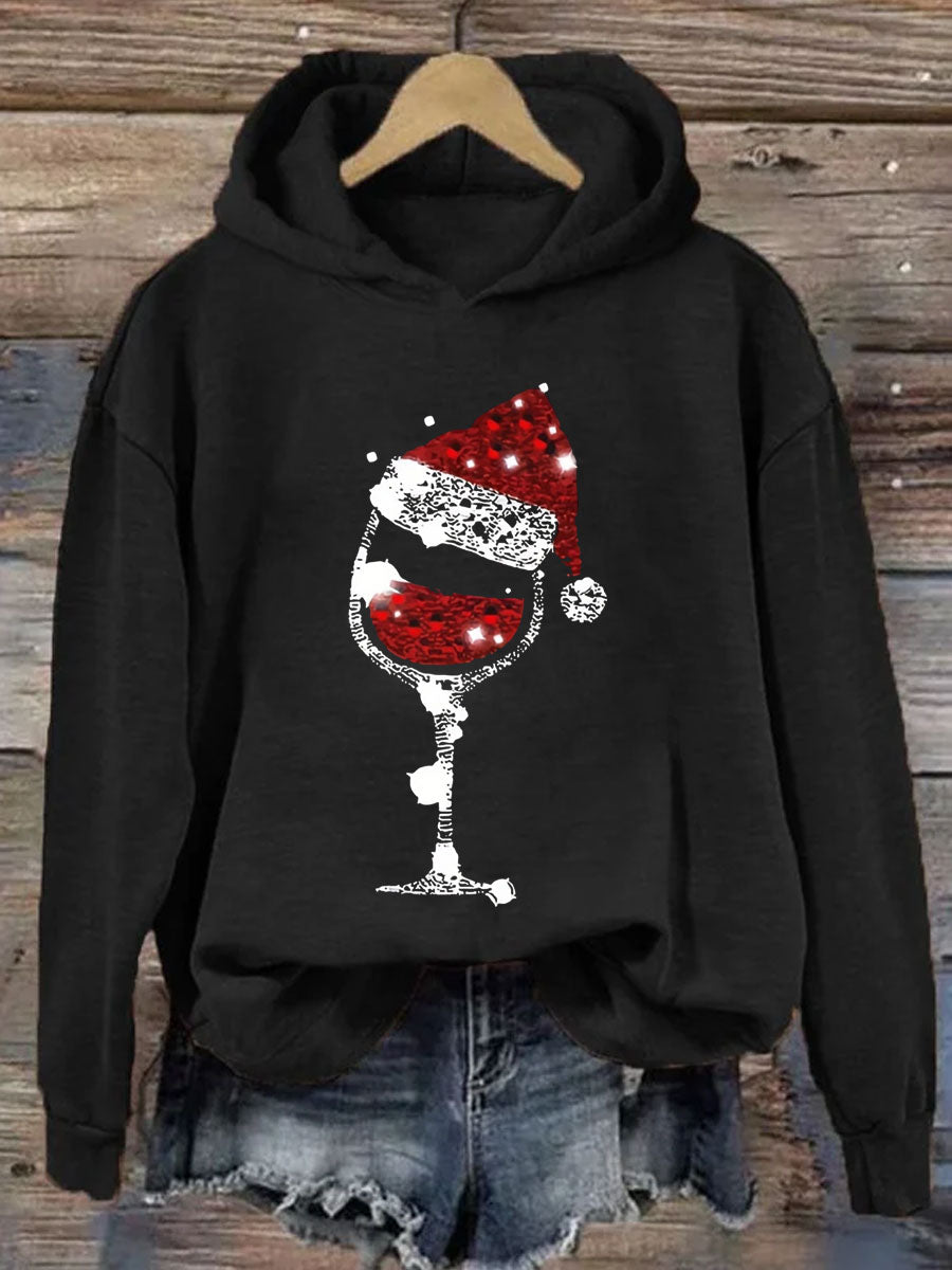 Christmas Wine Glasses Hoodie