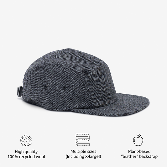 Black & Grey Wool 5-Panel