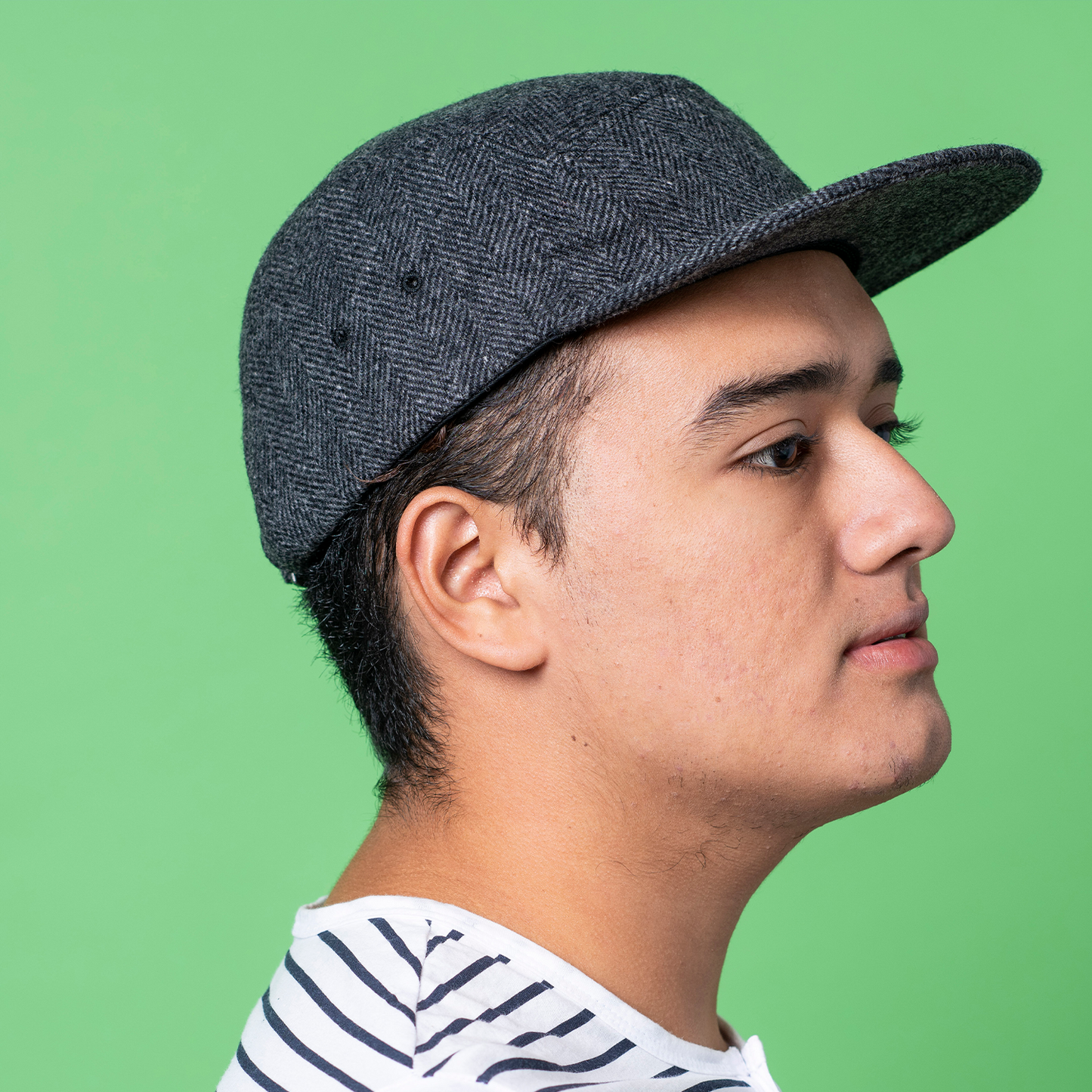 Black & Grey Wool 5-Panel