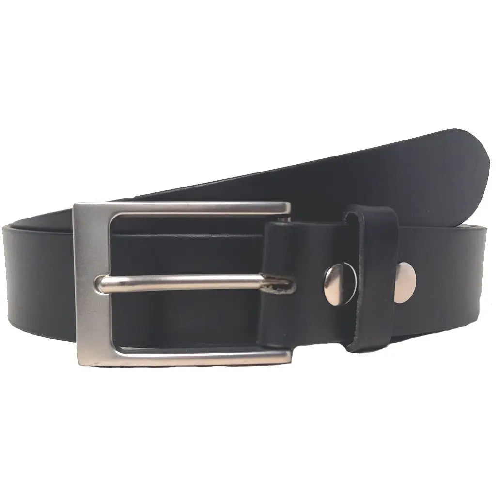 Men's Black Leather Belt 35mm