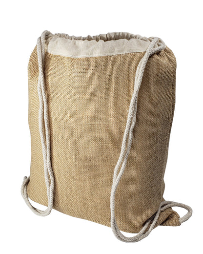 Jute Drawstring Bags / Natural Burlap Backpacks - BPK13