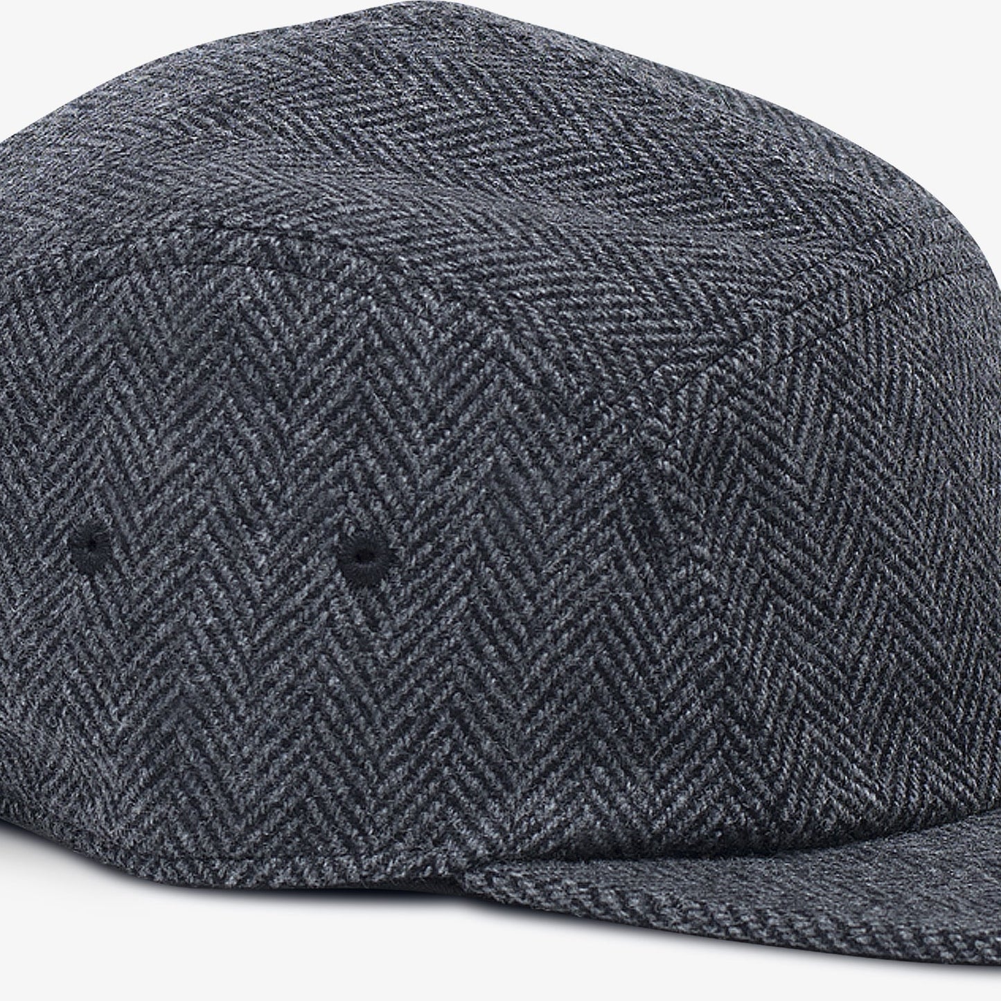 Black & Grey Wool 5-Panel