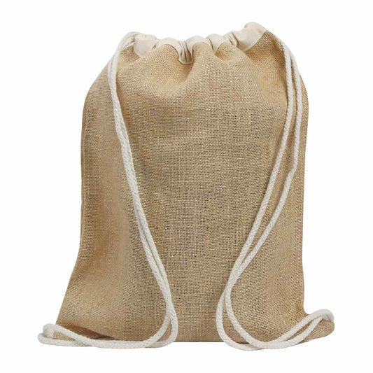Jute Drawstring Bags / Natural Burlap Backpacks - BPK13