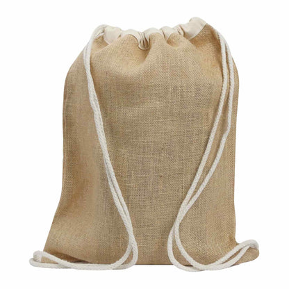 Jute Drawstring Bags / Natural Burlap Backpacks - BPK13