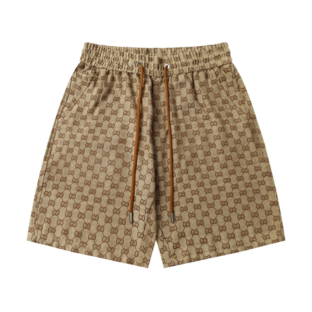 All Over Print Brown Shorts