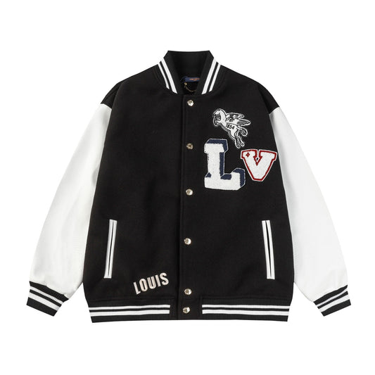 Letter Embroidered Baseball Jacket