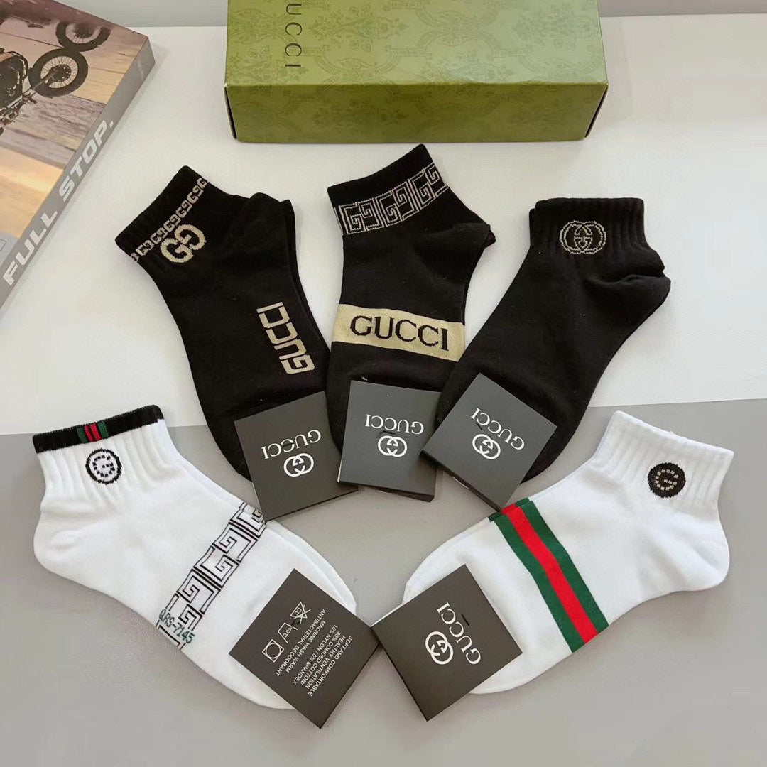 Black And White Double G Socks