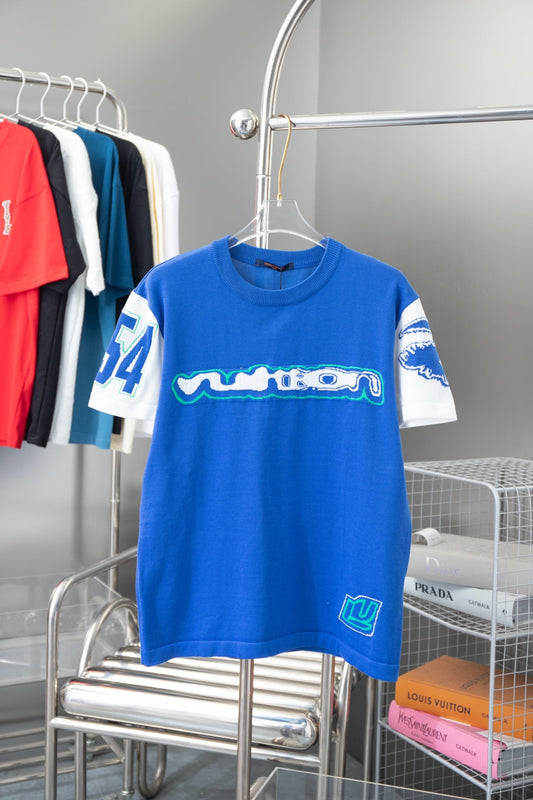 Blue Stitching T Shirt